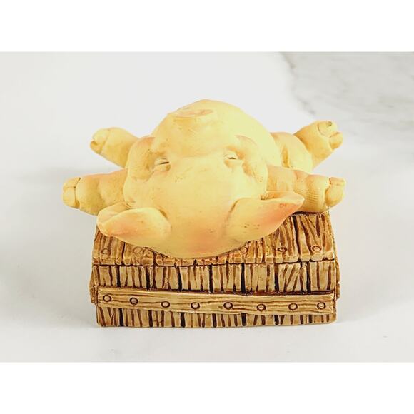 Pigsville Sleeping Pig Piggy Piglet Lover Resin 2 1/2" Handcrafted 1992 - Picture 4 of 13